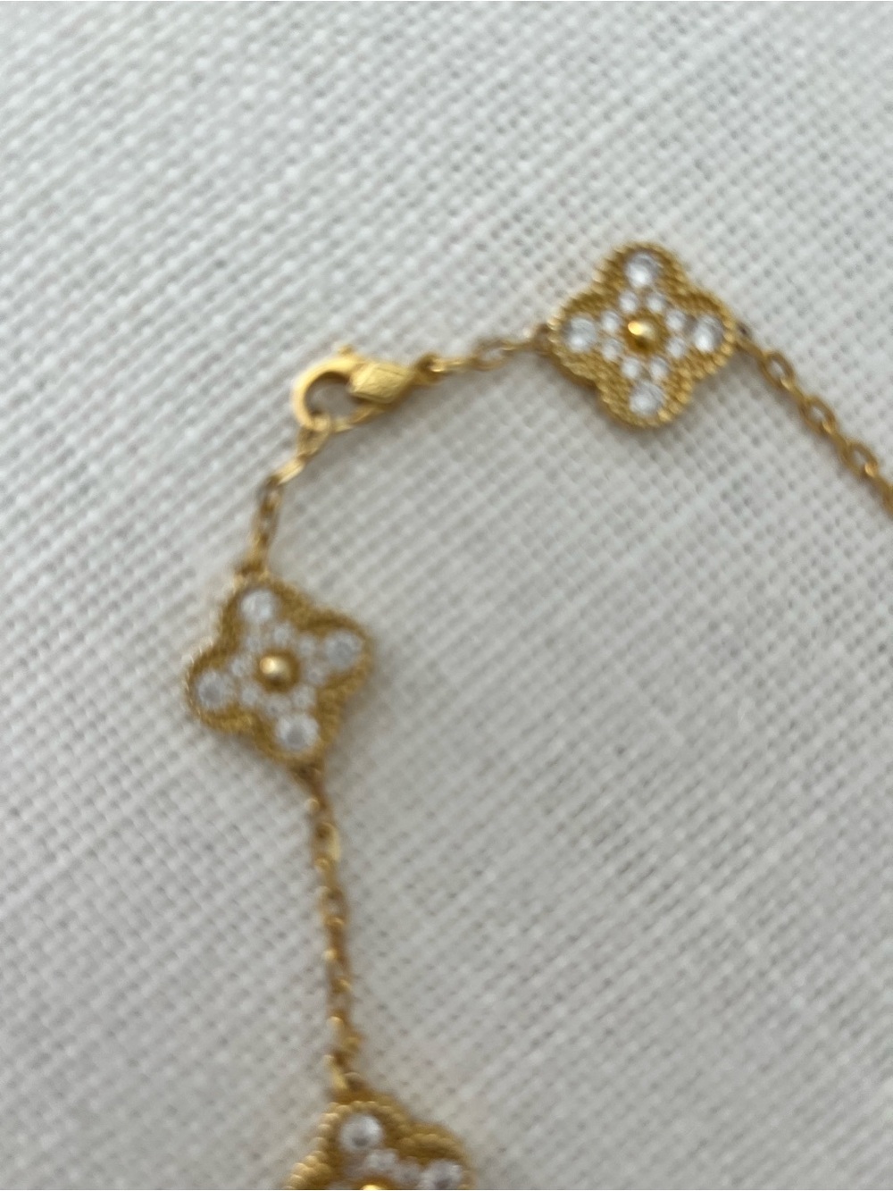 Alahambra Clover 10 Necklace with gold and pave Accents - Picture 2 of 6